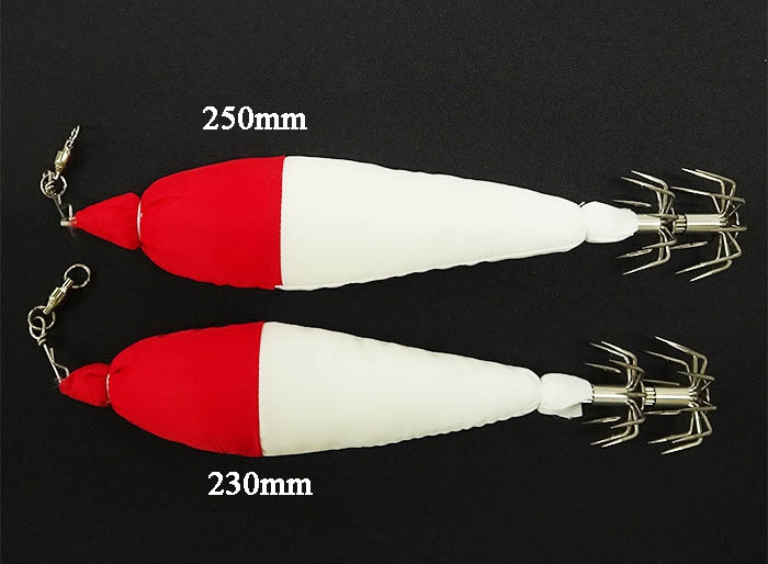 PLAT/diamondback squid jig lure 230mm body red white barb hook/diamond squid  rhomboid squid-Fishing Tackle Store-en