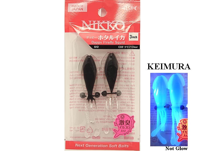 PLAT/nikko dappy firefly squid 3 inch clear-Fishing Tackle Store-en