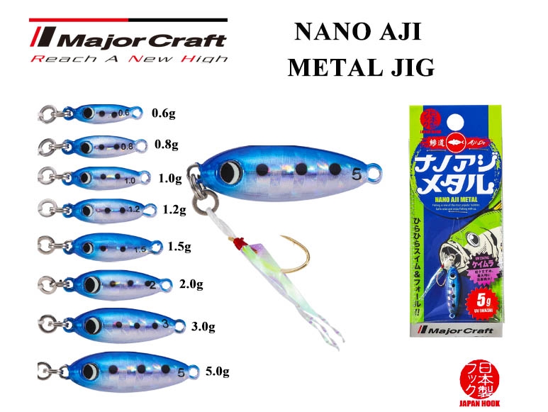 PLAT/major craft nano aji metal jig 5 0g 8 glow/major craft