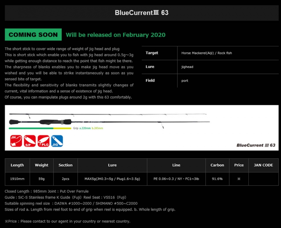 PLAT/yamaga blanks blue current iii 63/yamaga blanks-Fishing