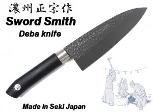 Kurouchi Japanese kitchen knife Sword Smith Deba 160mm #805-735