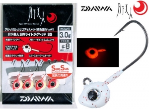 DAIWA GEKKABIJIN SW LIGHT JIGHEAD SS Red Glow 0.5g #10