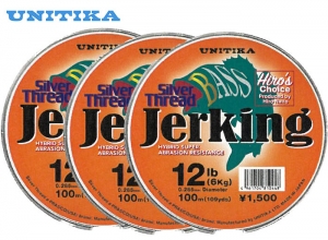 30%OFF UNITIKA Silver Thread Bass Jerking 12lb-100m x 3pcs set