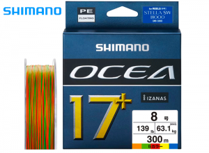 SHIMANO 2025 Ocea 17+ PE #8(139lb)-300m 5-color 10% Discount (In stock)