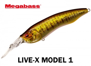 MEGABASS LIVE-X MODEL1 #04 GG SMALL MOUTH BASS (in stock)