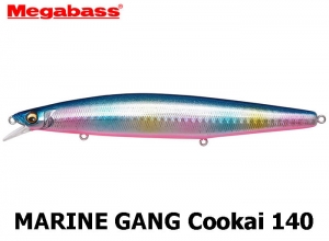 MEGABASS MARINE GANG Cookai 140 Sinking #05 GLX Blue Pink Rainbow