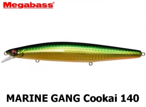 MEGABASS MARINE GANG Cookai 140 Floating #08 GG Green Gold