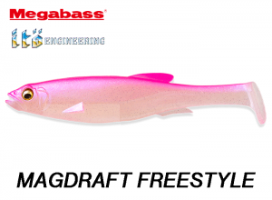 MEGABASS Magdraft Free Style 5inch #10 Pink Back Shad (in stock)