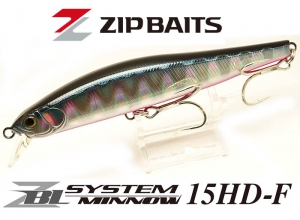 Zip Baits ZBL SYSTEM MINNOW 15HD-F #940 Gin Kuro PB / WH