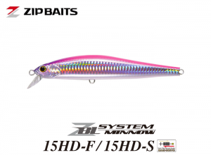 Zip Baits ZBL SYSTEM MINNOW 15HD-S #722 Holo Pink Back
