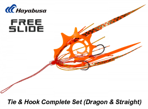 Hayabusa Free Slide Tie & Hook Complete Set(Dragon & Straight) #4 Bite Rush Orange SE184