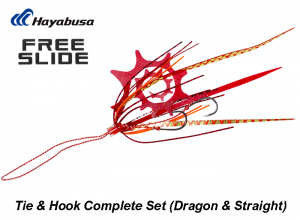 Hayabusa Free Slide Tie & Hook Complete Set(Dragon & Straight) #5 Bite Rush Red SE184