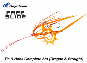 Hayabusa Free Slide Tie & Hook Complete Set(Dragon & Straight) #2 Orange Shrimp SE184