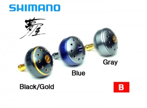 SHIMANO YUMEYA Aluminum Round Power Handle L-Knob Black/Gold [B]
