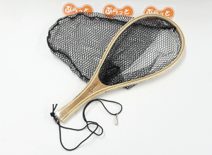 Wood Frame Rubber Landing Net M (in stock)